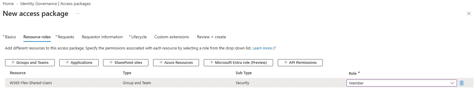access package resources