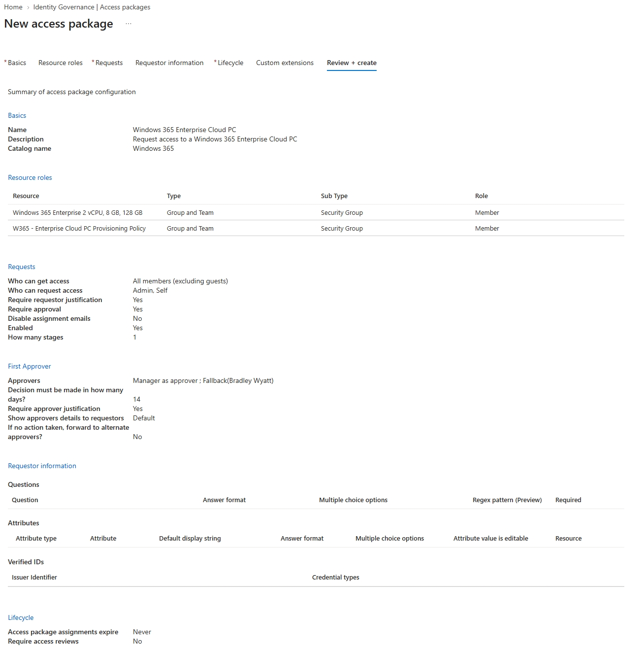 access package create