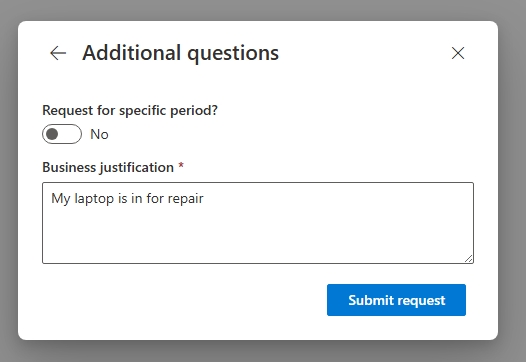 access package request flow 2