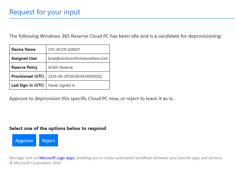 approval email