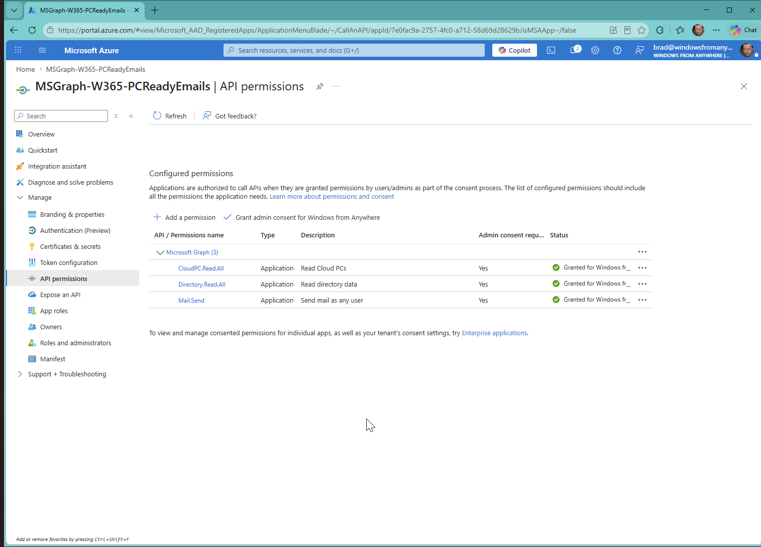 API Permissions